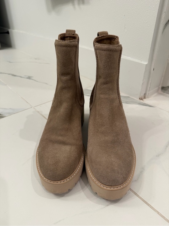Dolce Vita Shoes - Dolce Vita Beige Suede Chelsea Ankle Boots
